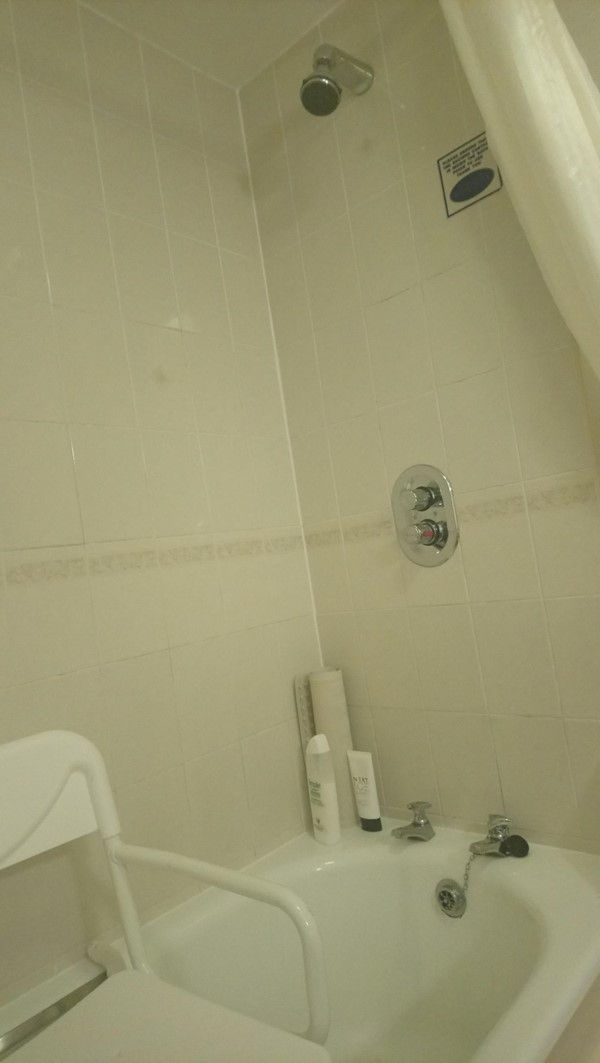 And the fixed shower head...