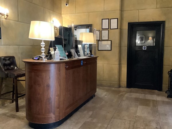 Reception desk.