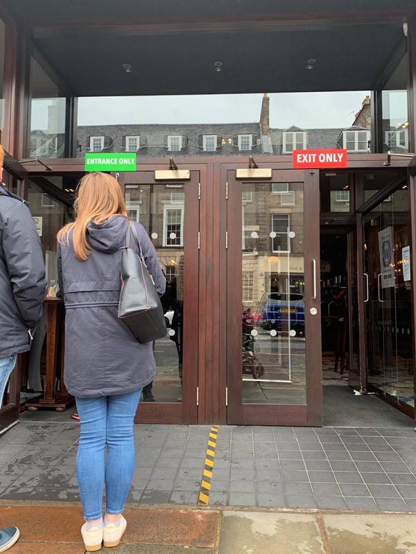 Entrance and exit to the pub.