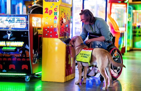 Picture of person and dog at The Grand Pier