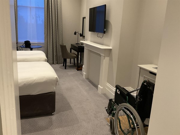 Image of a wheelchair in a room.