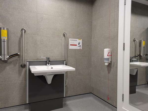 Image of adjustable sink in the Changing Places toilet