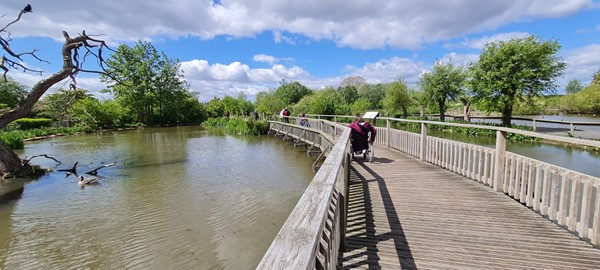 This is how easy it is to get around. Either on the bridges or pavement it's smooth and wide enough to get around.