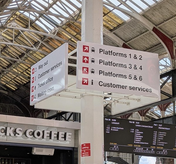 Image of signage in station