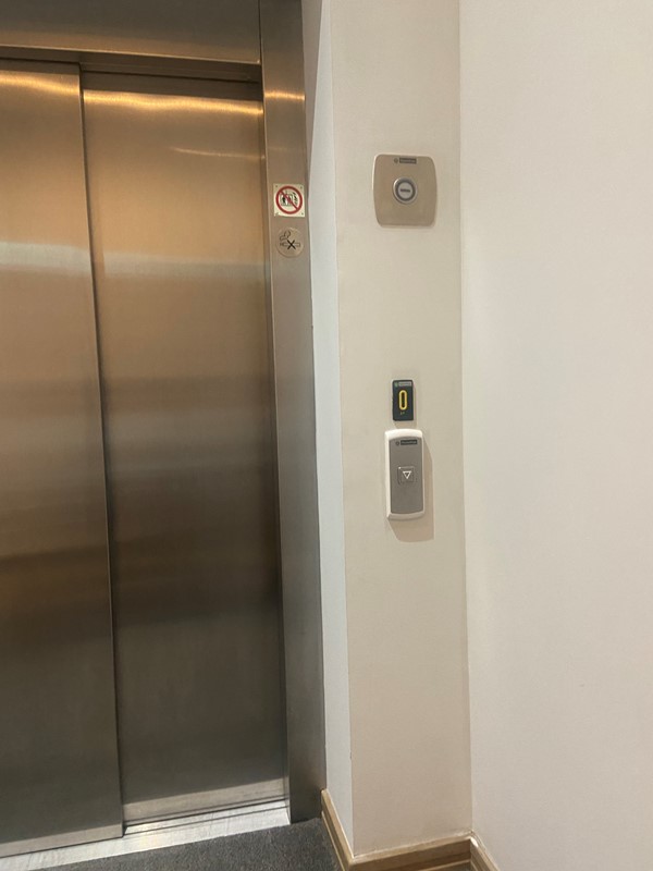 Hotel lift up to restaurant and bedrooms