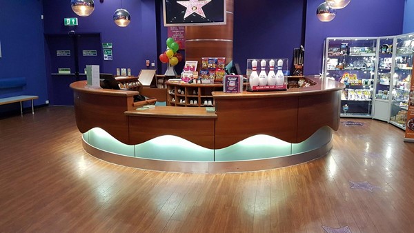 Lowered reception desk