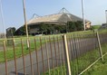 Richard Dunn Sport Centre from the road side (distinctive shape of the building)