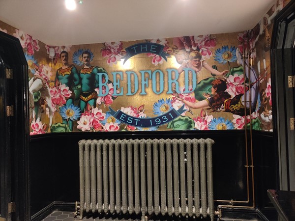 A mural near the accessible toilet