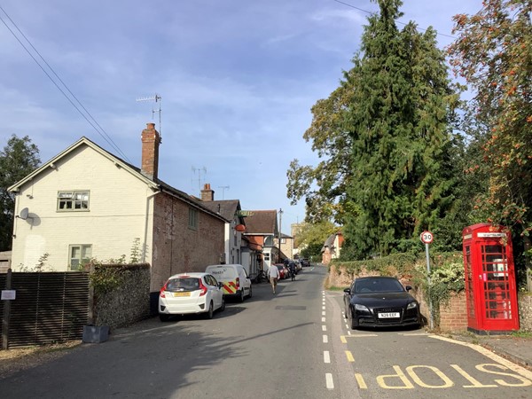 Road and phone box