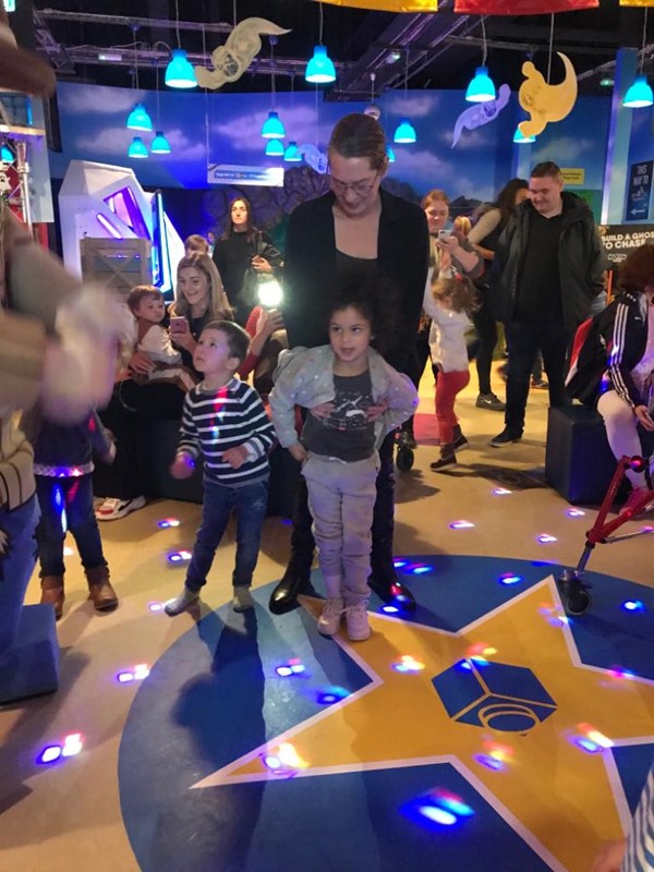Ziyal doing her favourite activity, dancing at Lego land Manchester
