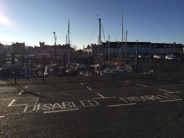 Disabled parking spaces at Rothesay Ferry Terminal
