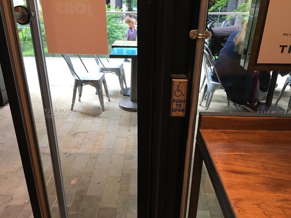 Push door entrance.