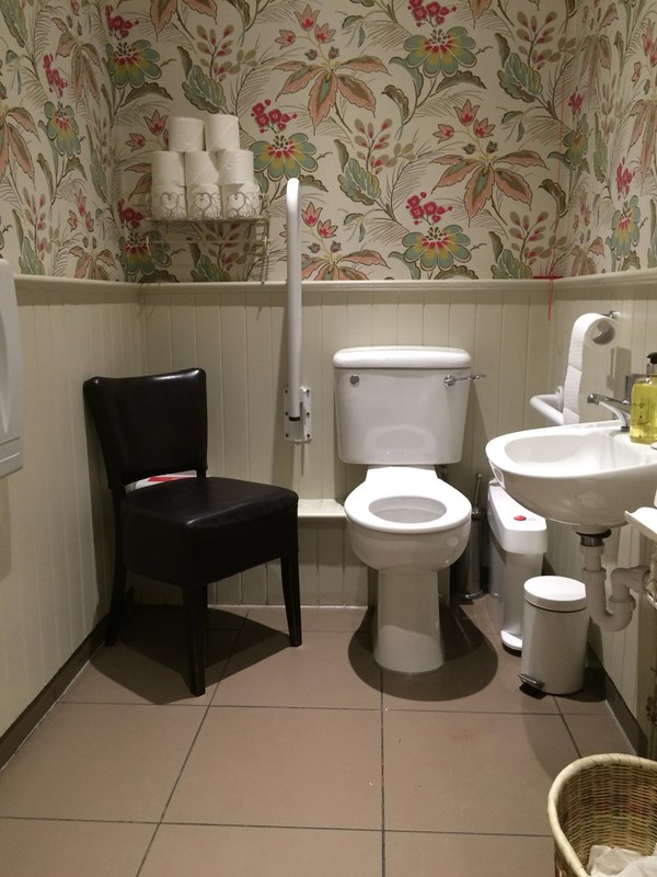 Disabled loo - shame they put a chair right by the toilet ! 