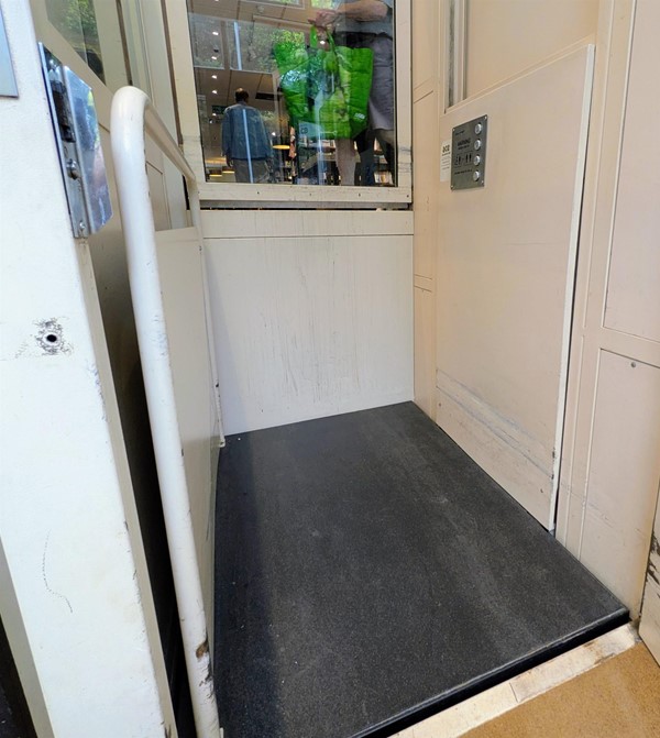 Image of inside lift from Castle Meadow entrance