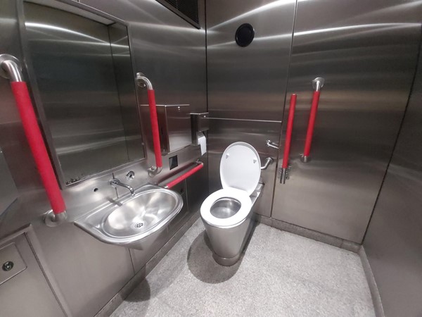 Picture of the inside of the accessible toilet