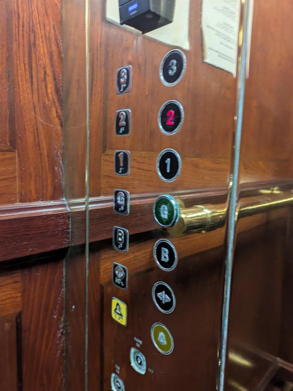 Image of braille buttons in lift