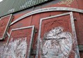 Image of red stone carvings
