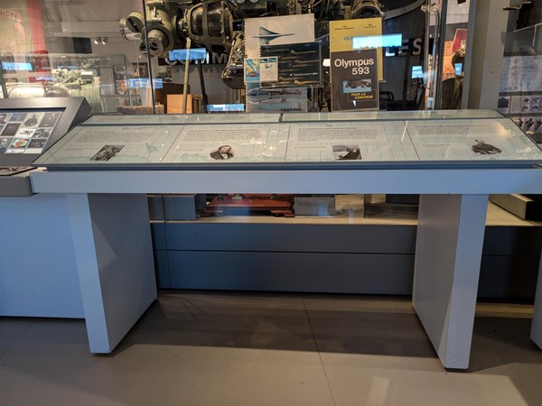 Image of exhibit details with open space underneath
