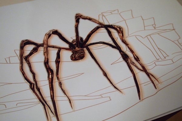 tactile book - this page shows the spider sculpture