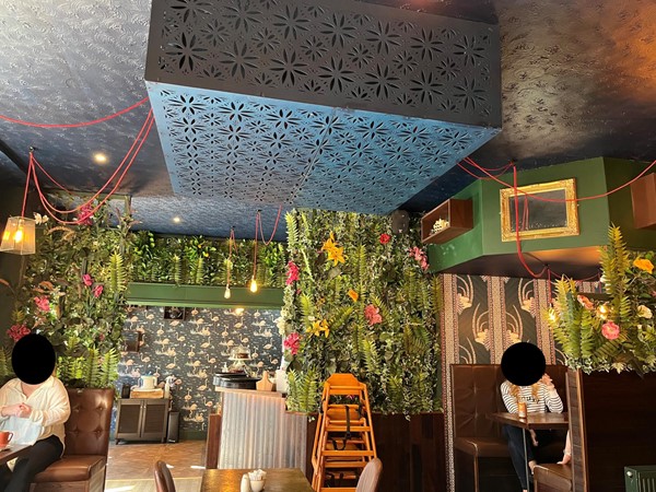 Picture of the counter and some tables in Gracie's