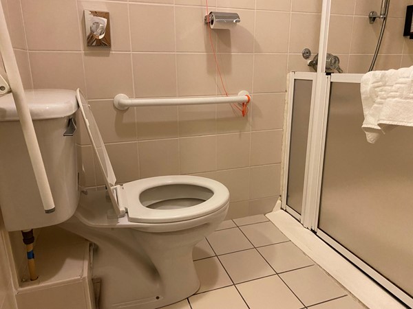 Hotel bathroom.