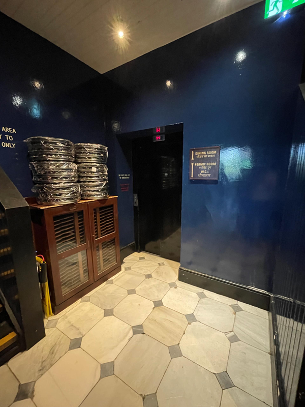 Area in front of lift on ground floor
