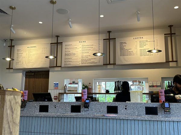 Image of main counter and menu