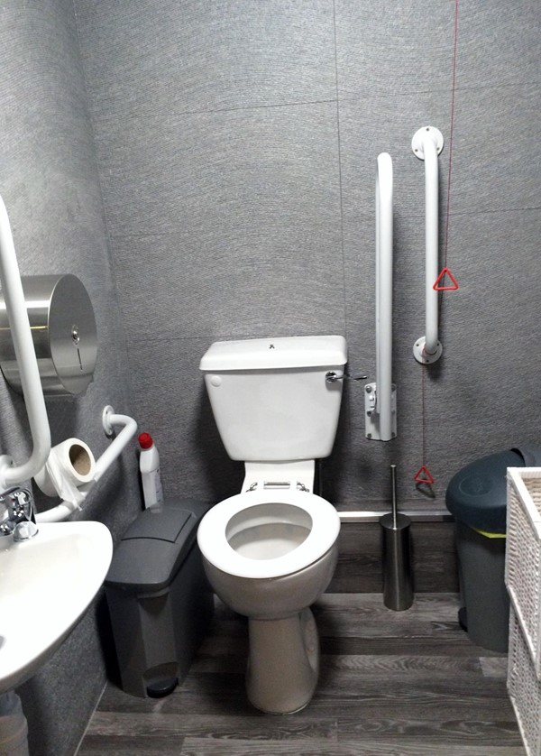 Easy access toilet.