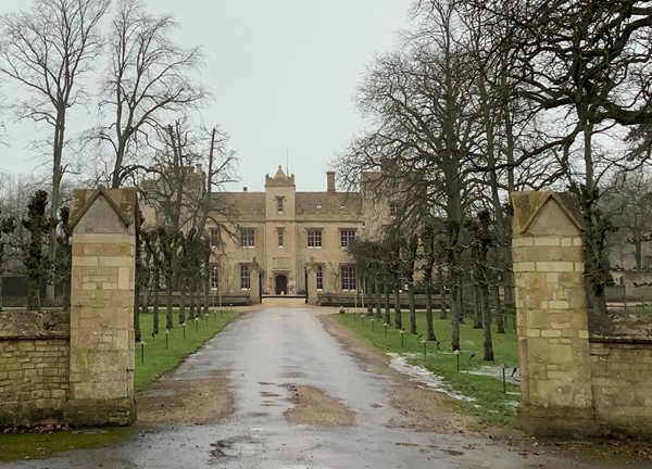 The main gate entrance to the manor