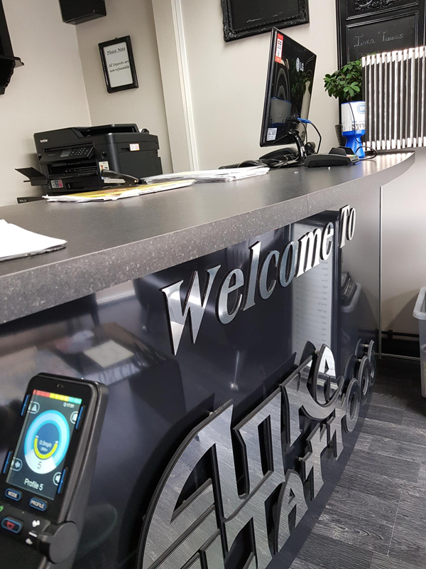 Reception desk at The body art Academy