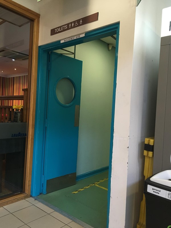 Entrance to toilet corridor