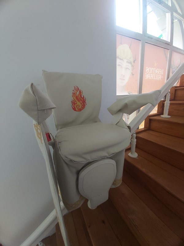 Image of a white padded seat