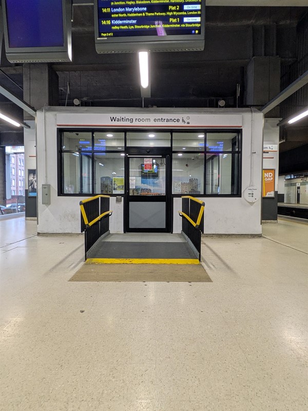 Image of entrance to to small waiting room