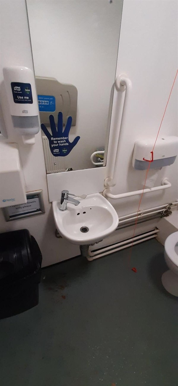 Image of a sink and grabrails