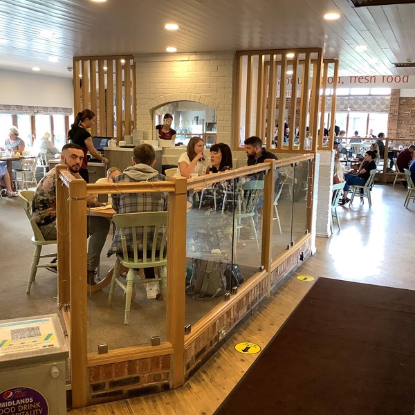 (15) busy restaurant, great breakfast, and area on level for scooters