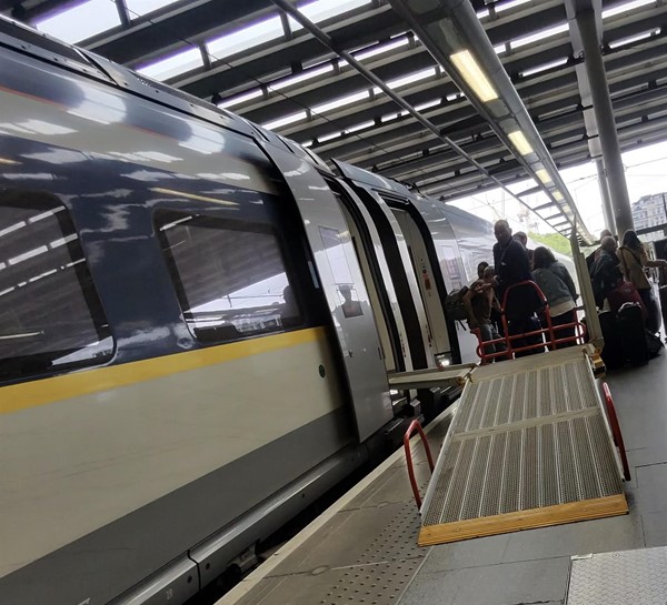 Image of a train with the ramp deployed
