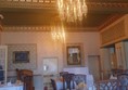 Image of a dining room with chandeliers