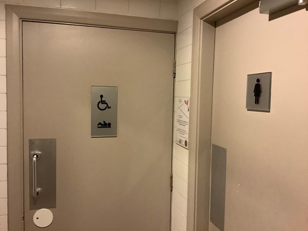 Accessible toilet door
