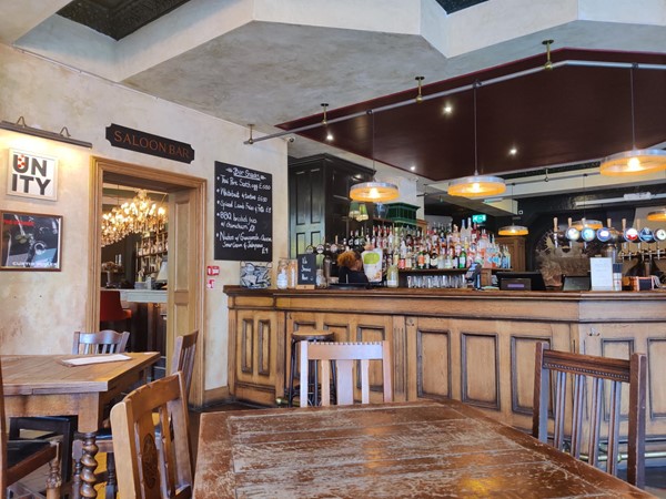 View of the main bar and its counter
