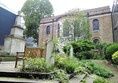 Rear garden with John Wesley's grave