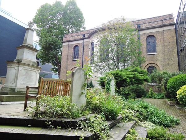 Rear garden with John Wesley's grave