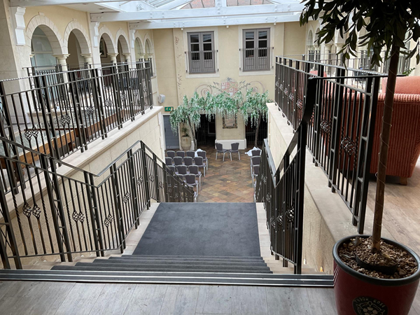 Metal ironworks and staircase