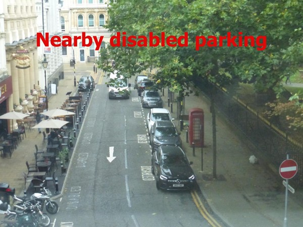 Plenty of disabled parking near to the hotel
