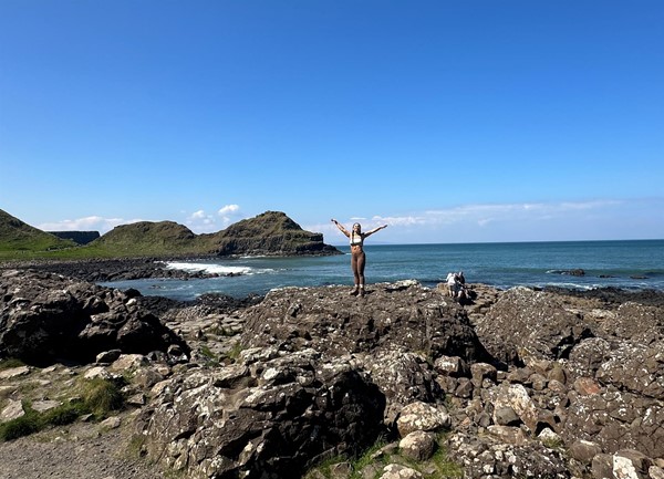 Image of a person at The Giant's Causeway