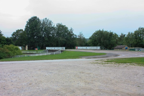 Bridge from coach park to main car park and courtyard.