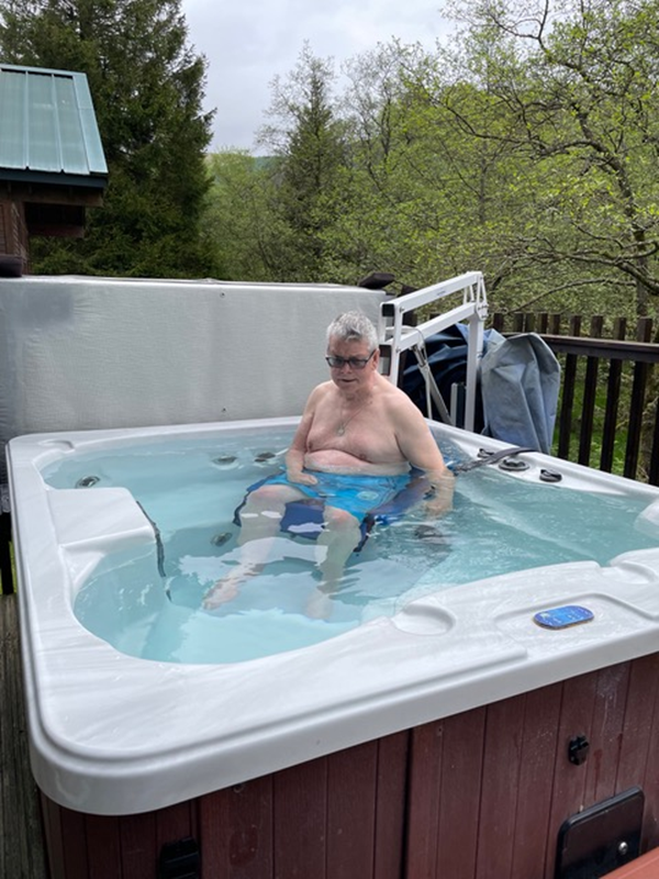 In the hot tub  Your truly
