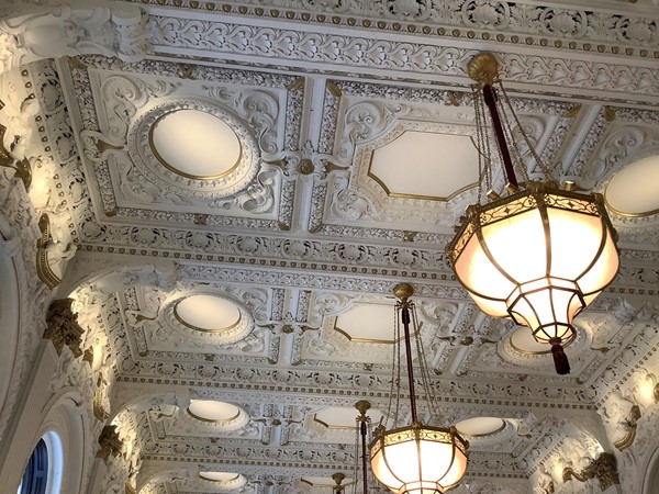 Ceiling in the grand room.