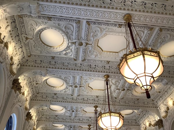 Ceiling in the grand room.