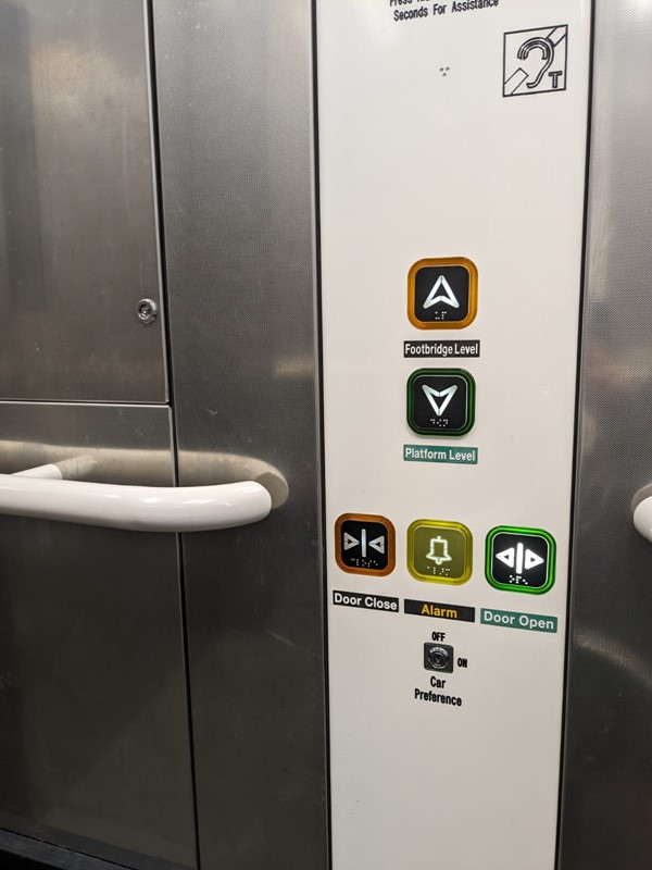 Image of buttons in lift.