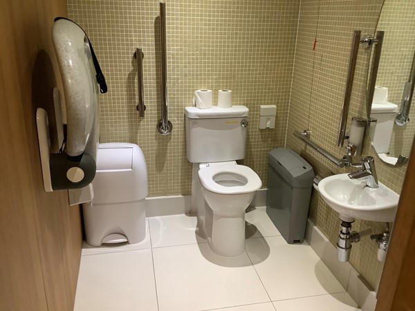 just ladies and gents, we did not see a disabled toilet, but these are more than able to take wheelchairs